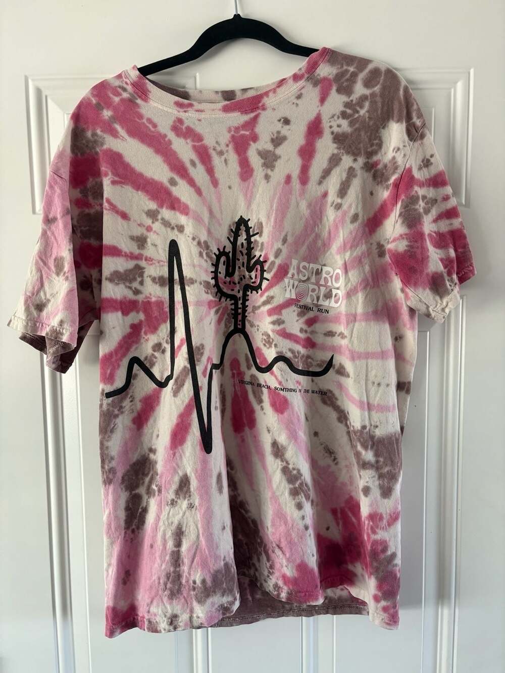 RARE Travis Scott Astroworld Virginia Beach Festival Run Tie Dye T-Shirt Large